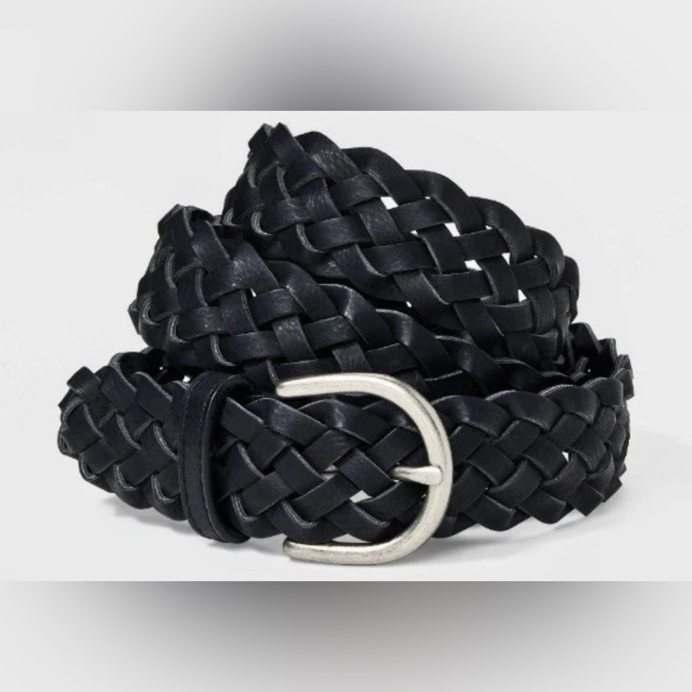 NWT Universal Thread Woven Braided Belt in Black - Size XS